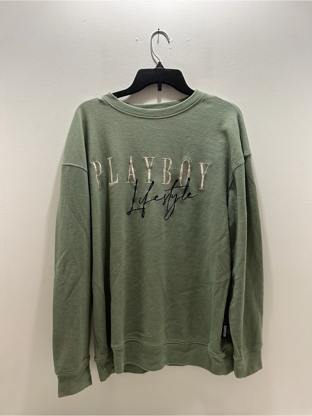 PLAYBOY Men's Sage Green Crewneck Sweatshirt